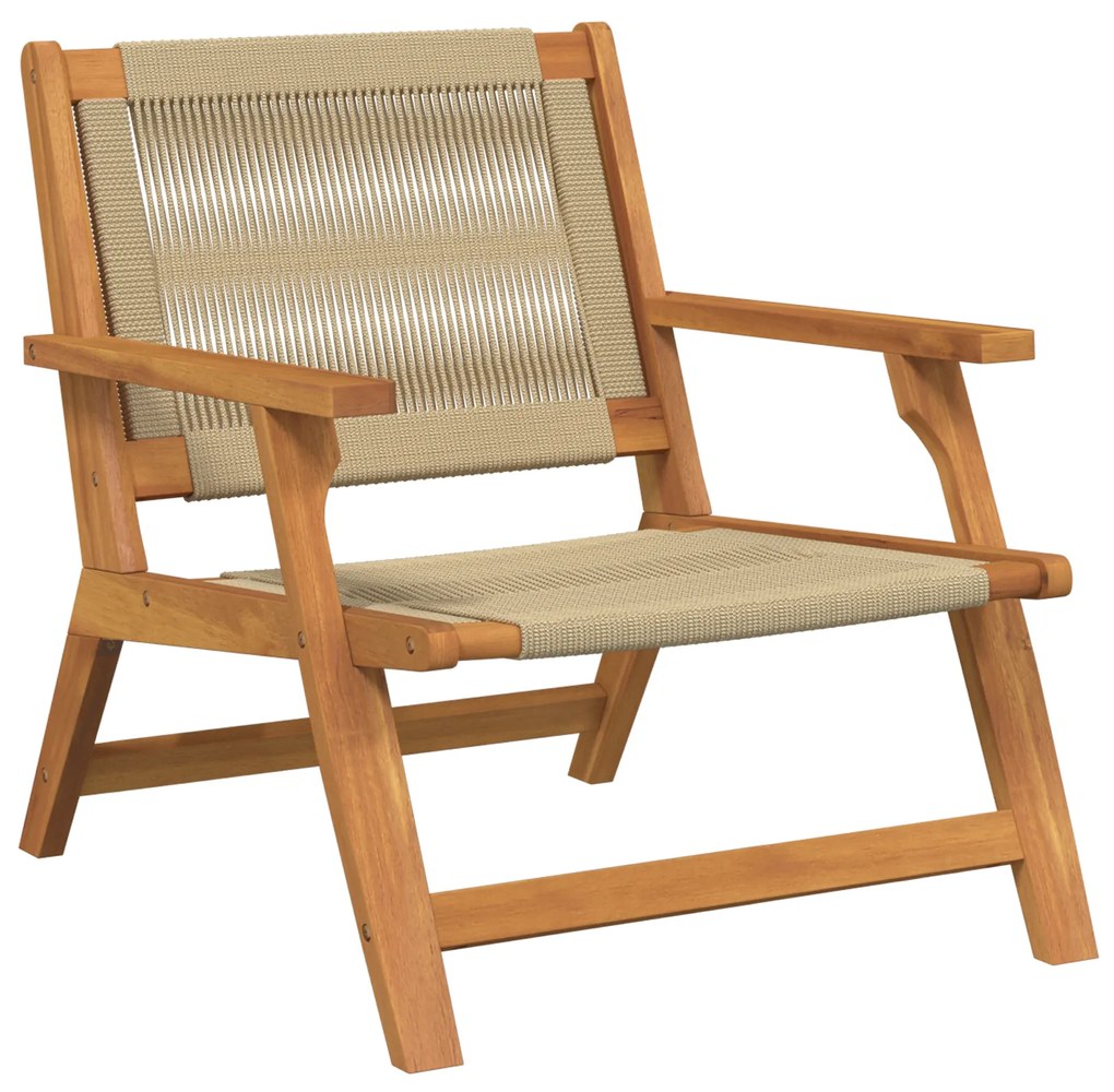 Cadeiras de Jardim com Mesa 5 pcs Bege Madeira Maciça de Acácia
