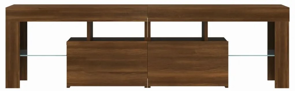 Móvel de TV com luzes LED 140x36,5x40 cm carvalho castanho