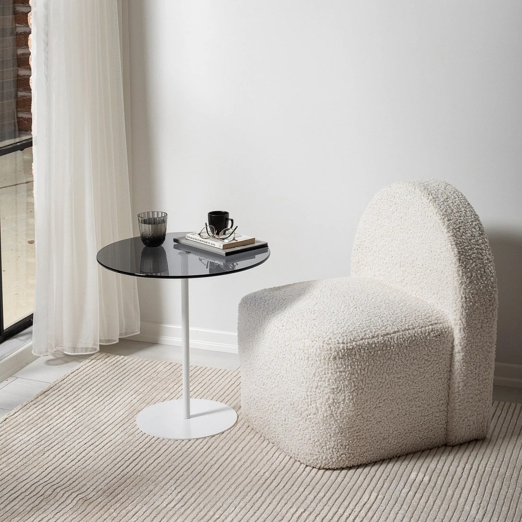 Mesa Lateral Chill-Out – Branco e Cinzento Escuro – 50cmx50cmx50cm