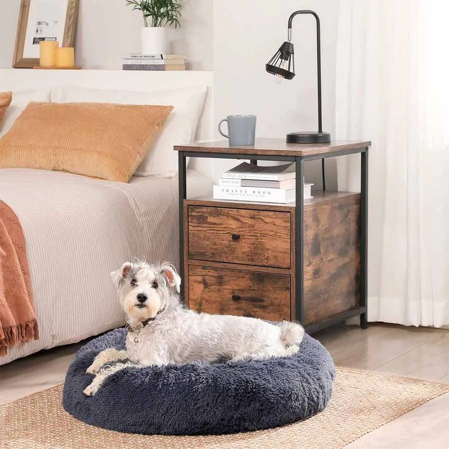 Cama redonda para cão 60 x 20 cm (Ø x H) cinzento escuro