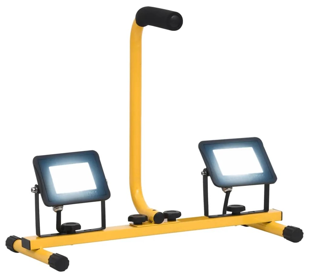 vidaXL Projetor c/ iluminação LED e pega 2x20 W branco frio