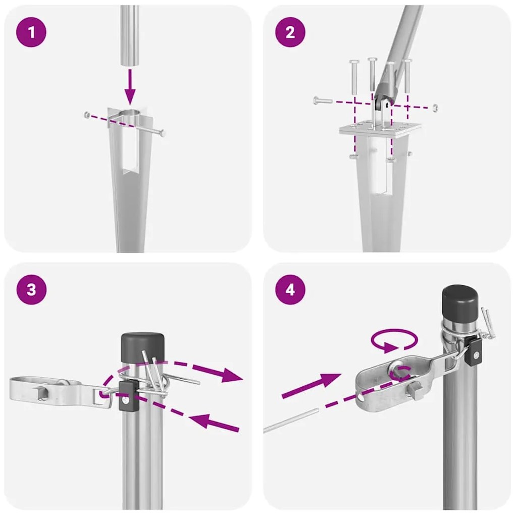 Postes de Cerca com Espeto - 52 peças, Ø32mm, 60cm, Aço Galvanizado