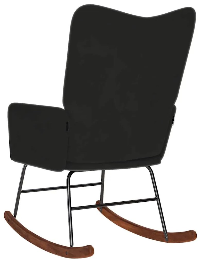 Cadeira de baloiço veludo preto