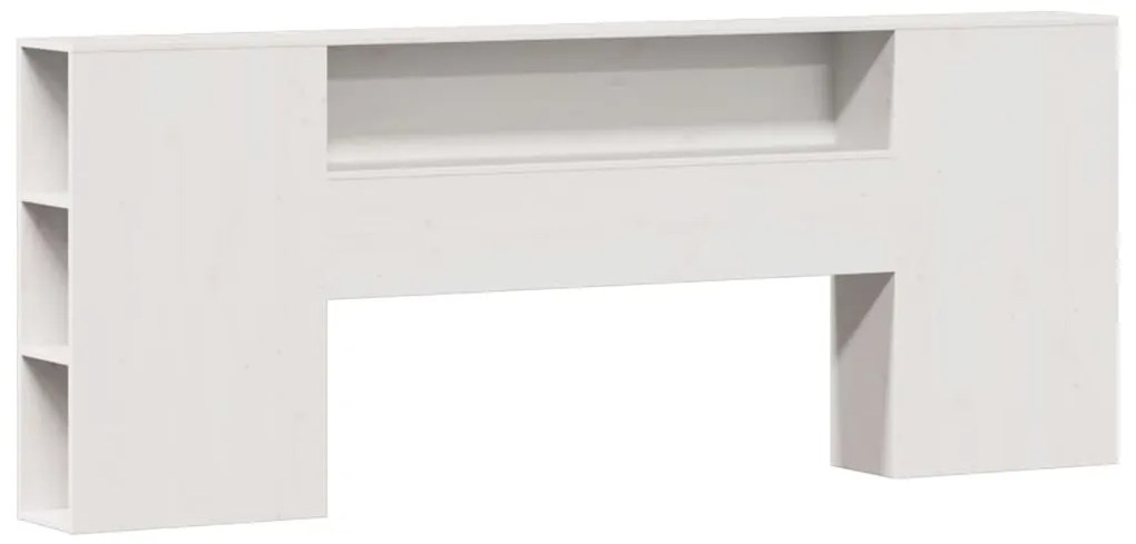 Cama com estante sem colchão 200x200 cm pinho maciço branco