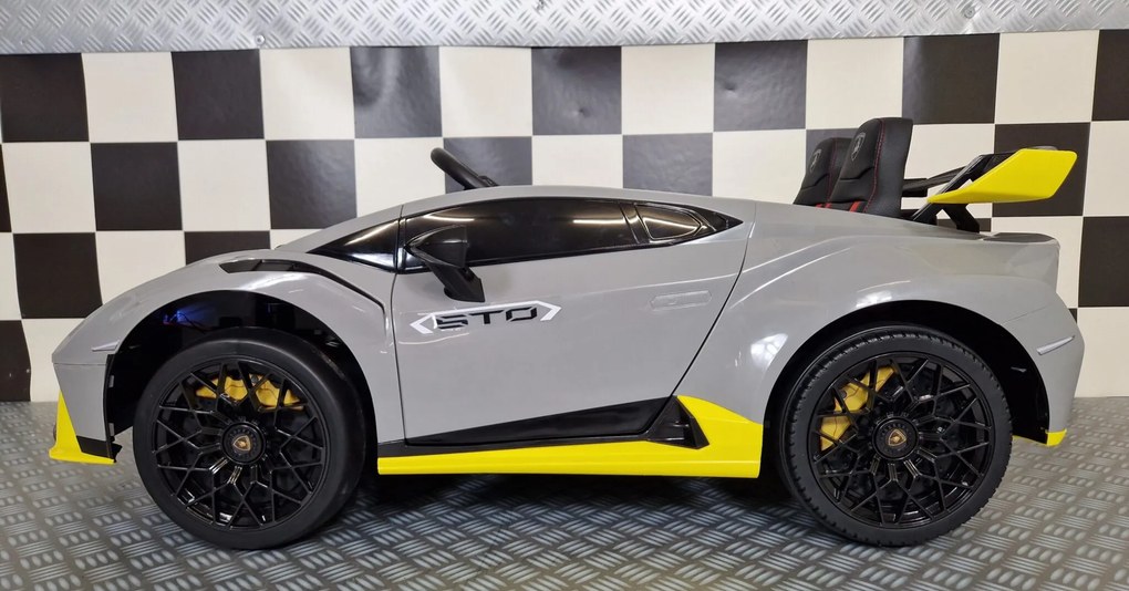 Carro eletrico bateria crianças 12V Lamborghini Huracan STO drift Cinzento