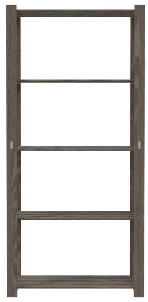 Unidade arrumação 5 prateleiras 80x38x170 cm pinho maciço cinza
