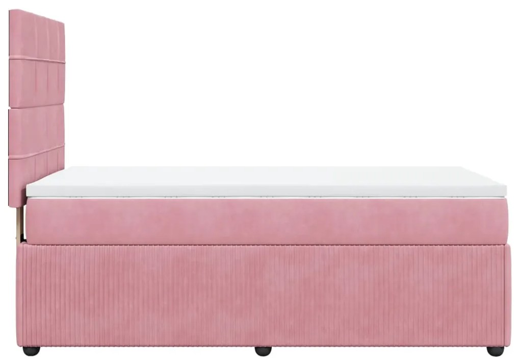 Cama com molas/colchão 90x190 cm veludo rosa