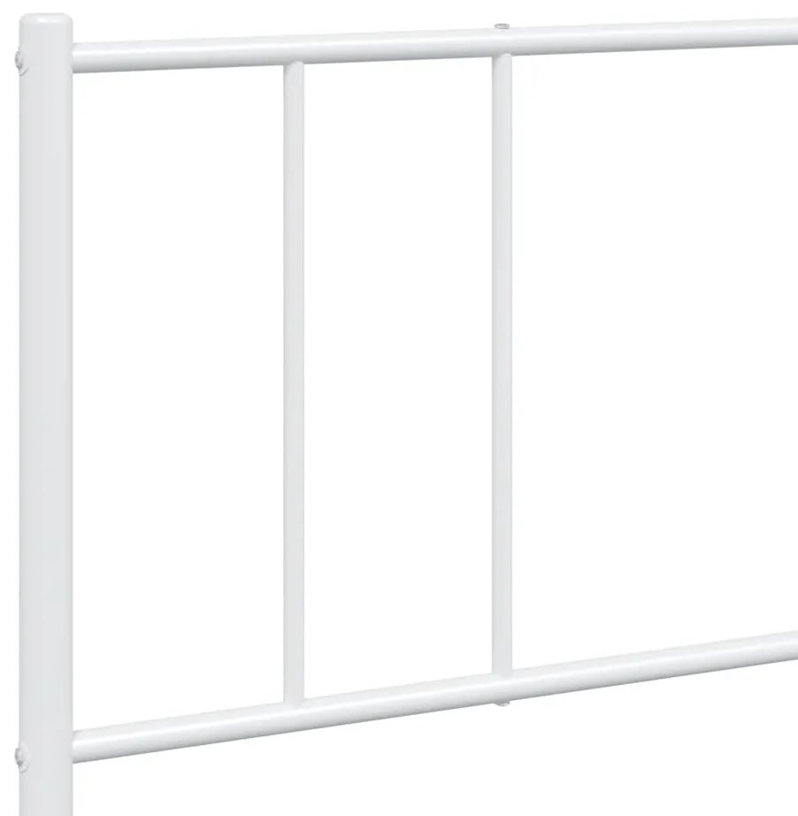 Estrutura de cama com cabeceira e pés 183x213 cm metal branco