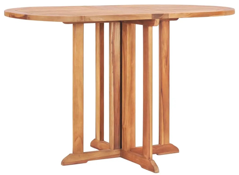 5 pcs conjunto jantar dobrável p/ exterior madeira teca maciça