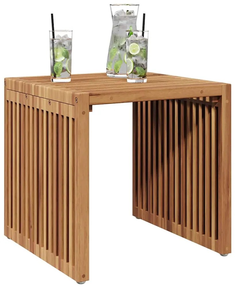 Mesa Lateral de Jardim 45x42,5x45 cm Madeira Sólida de Teca