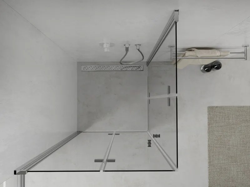 Mexen Lima Duo cabine de duche dobrável 90 x 90 cm, transparente, cromado - 856-090-090-02-00