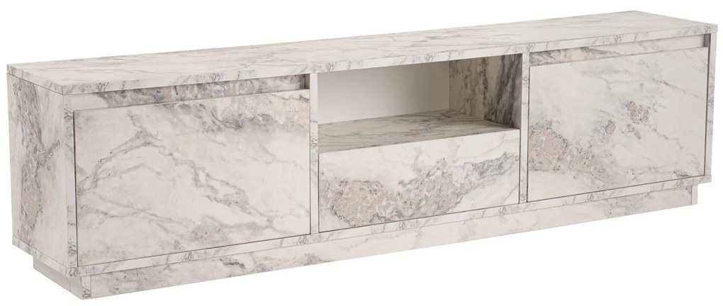 Móvel de TV "Vanguard" - 160x42x29,5 cm - Design Moderno - Mármore Fre