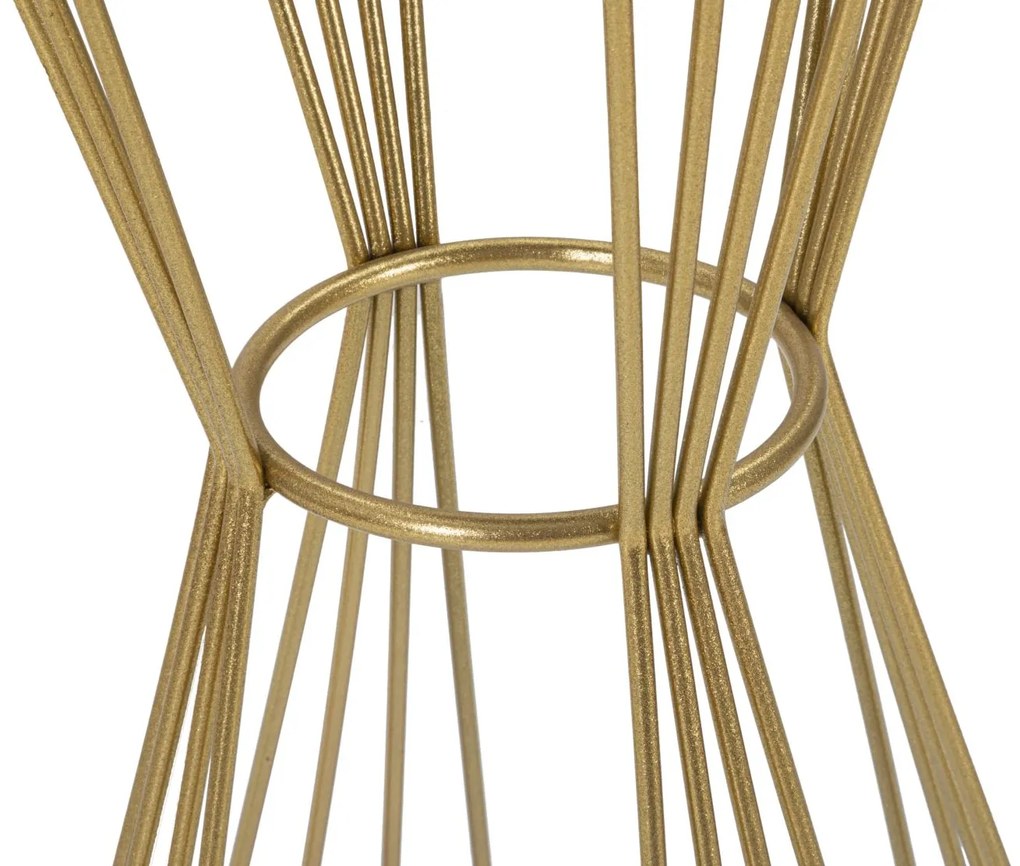 MESA APOIO REDONDA Ø 40X80 CM DOURADA