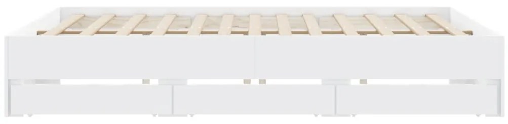 Estrutura de cama c/ gavetas 180x200cm derivados madeira branco
