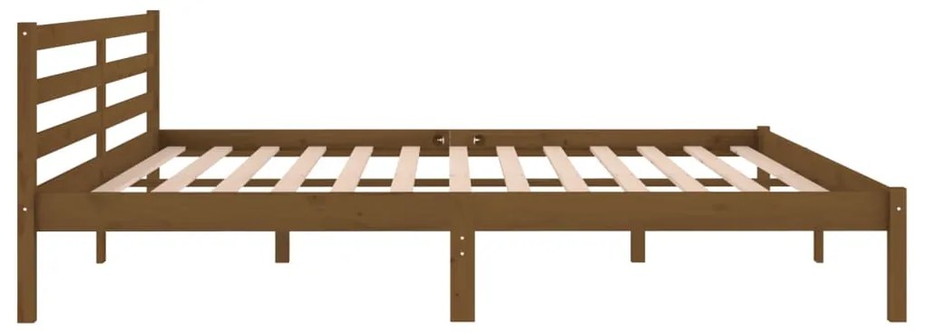 Estrutura de cama 200x200 cm pinho maciço castanho mel