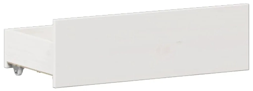 Cama com estante sem colchão 180x200 cm pinho maciço branco