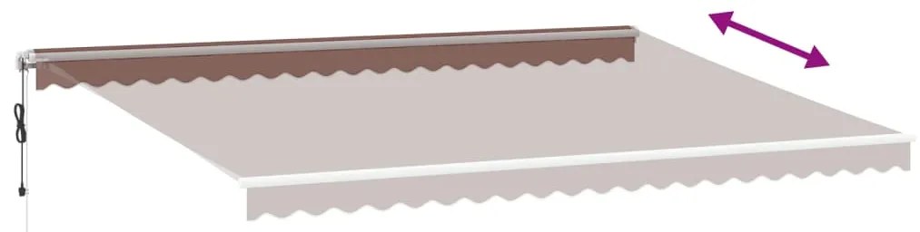 Toldo retrátil automático 500x350 cm castanho