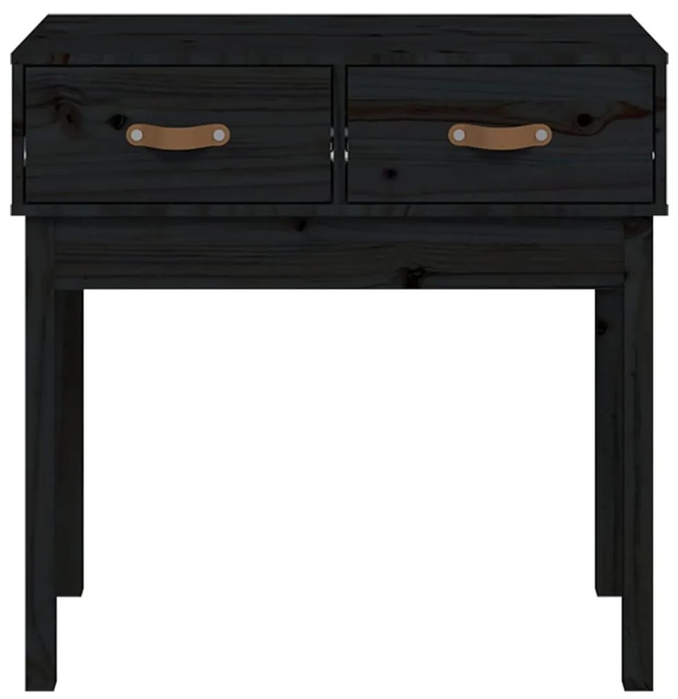 Mesa consola 76,5x40x75 cm madeira de pinho maciça preto