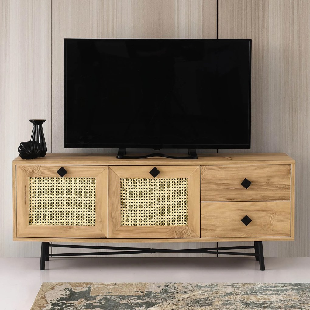 Móvel TV Hapsiyas – Carvalho Preto – 140 cm x 60 cm x 40 cm