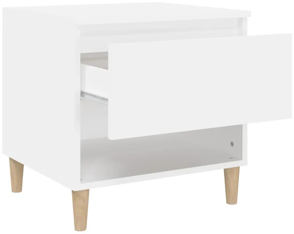 Mesas de cabeceira 2 pcs 50x46x50cm derivados de madeira branco