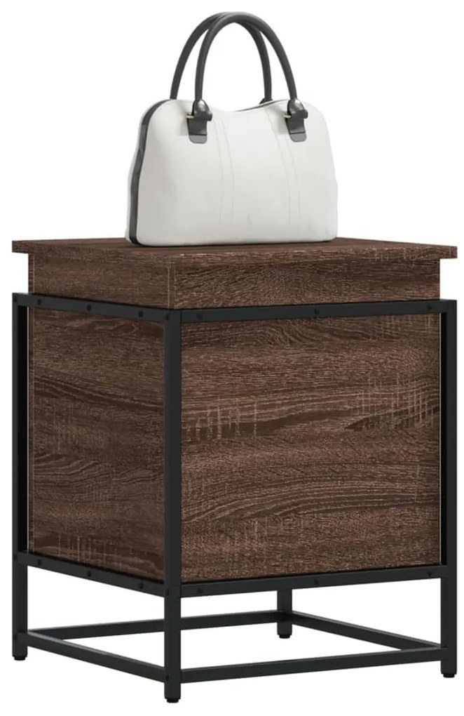 Caixa de arrumação c/ tampa derivados madeira carvalho castanho