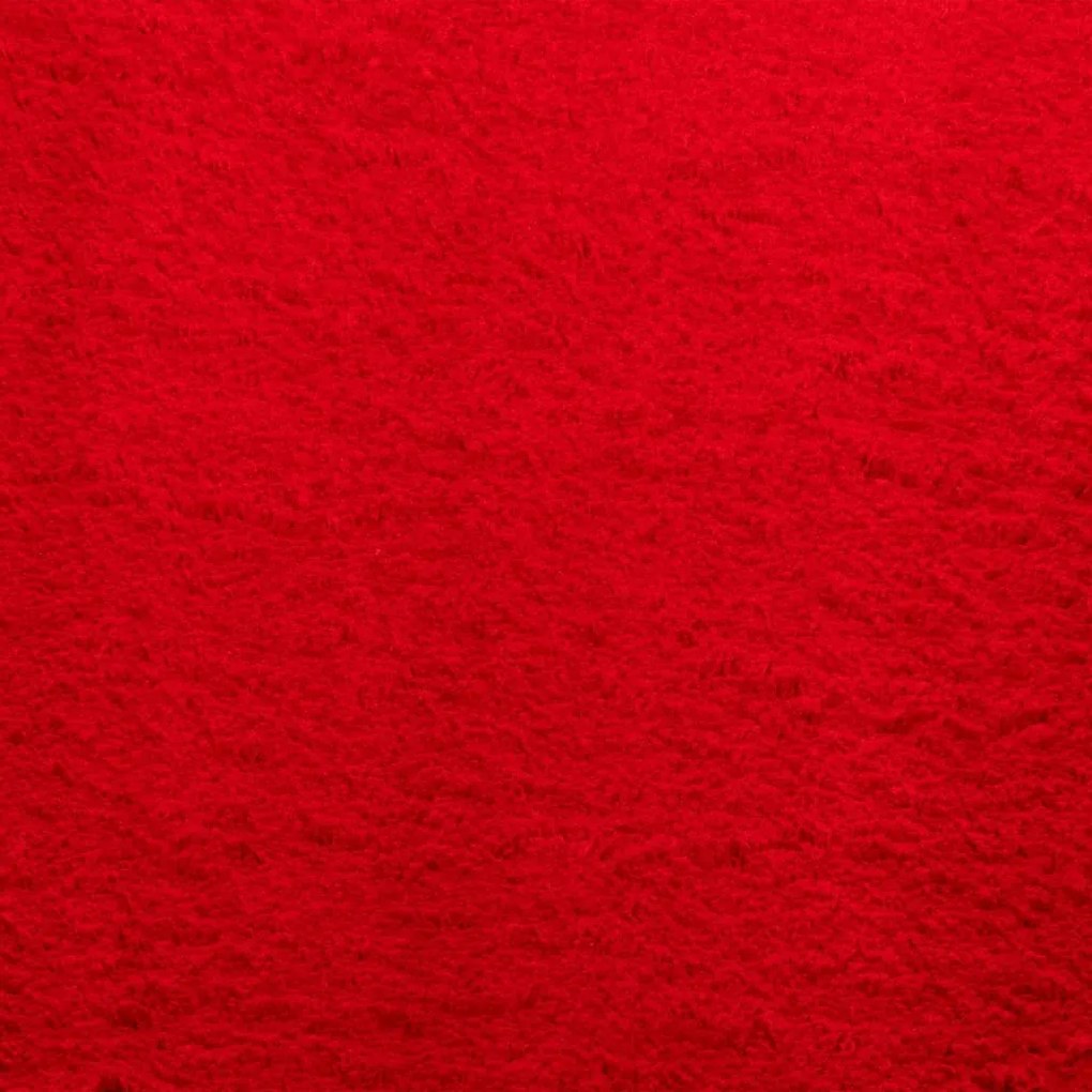 Tapete pelo curto macio e lavável HUARTE 120x170 cm vermelho