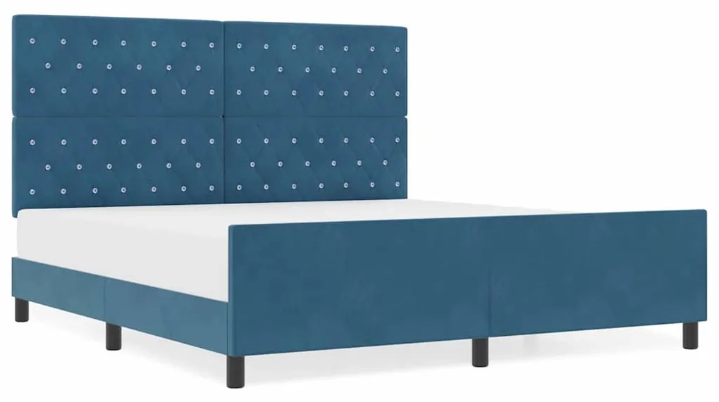 Cama de Veludo Azul Escuro vidaXL 180x200 cm