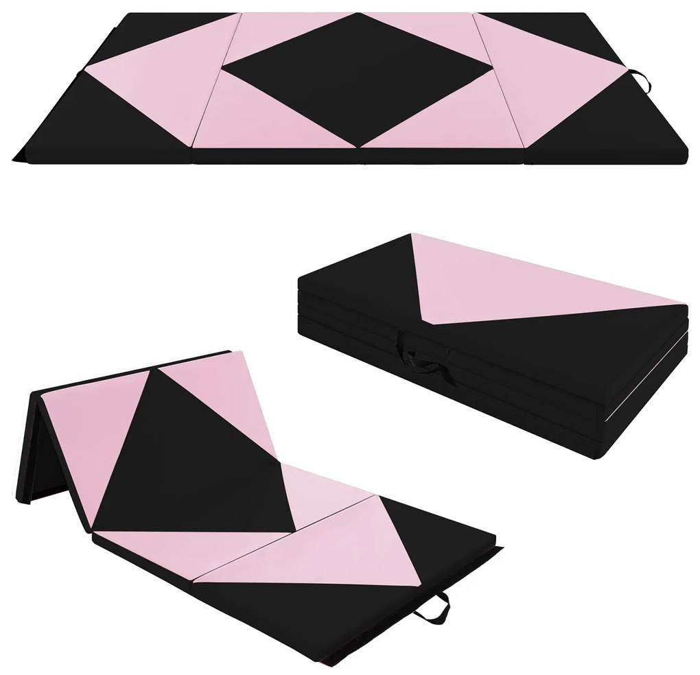 Tapete de chão macio dobrável Tapete de ginástica portátil Tapete de ioga 240 x 117 x 5 cm Roxo