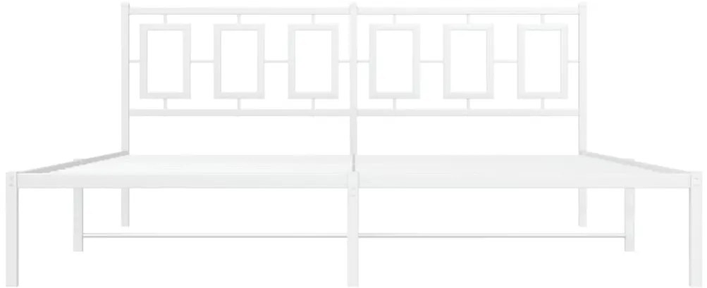 Estrutura de cama com cabeceira 180x200 cm metal branco