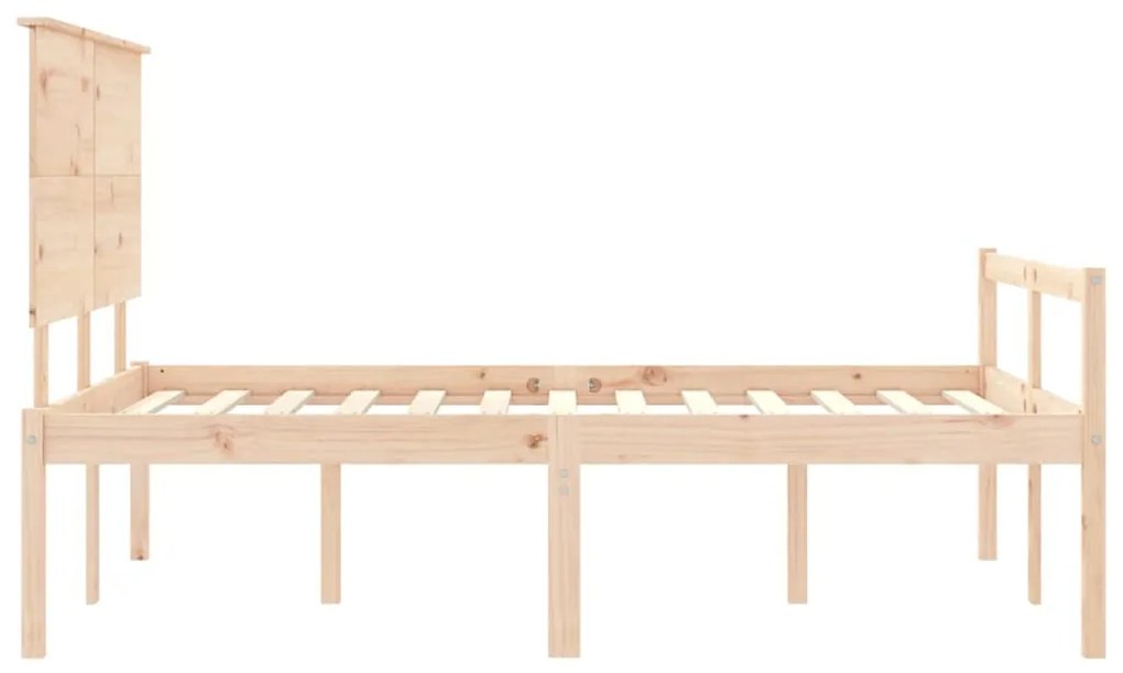 Cama para idosos com cabeceira 140x190 cm madeira maciça