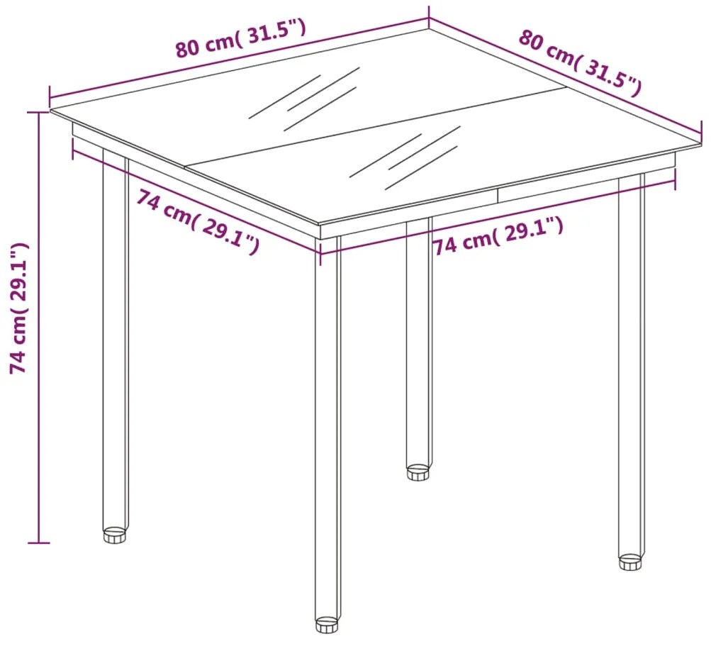 5 pcs conjunto de jantar para jardim cinzento-escuro