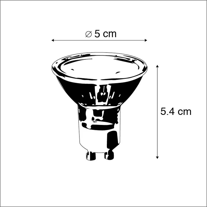Conjunto de 5 lâmpadas LED reguláveis em 3 etapas GU10 5W 260lm 2700K