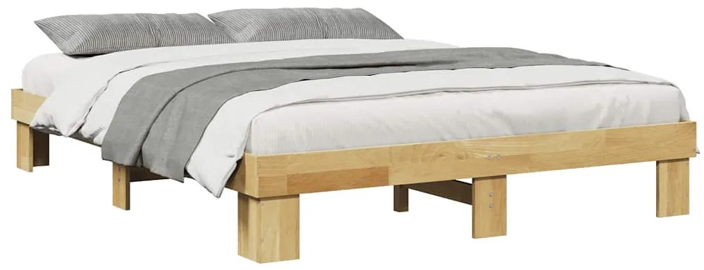 Estrutura de cama sem colchão 140x200 cm Madeira de carvalho