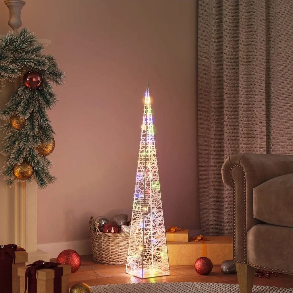 328962 vidaXL Cone de iluminação decorativo c/ LEDs multicor acrílico 90 cm