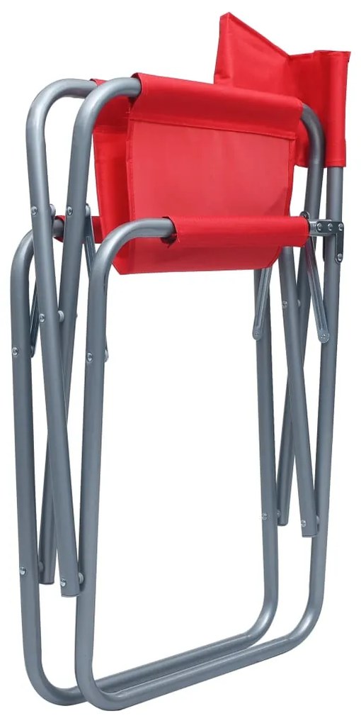 Cadeiras de realizador 2 pcs aço vermelho