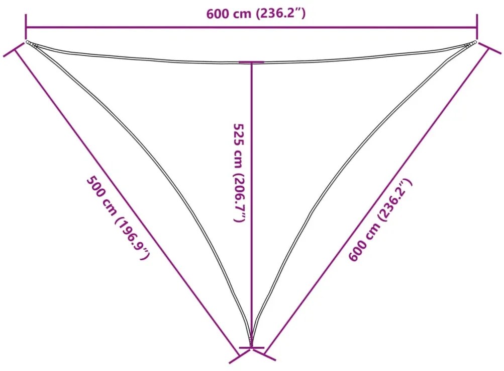 Para-sol vela tecido oxford triangular 5x6x6 m verde-escuro