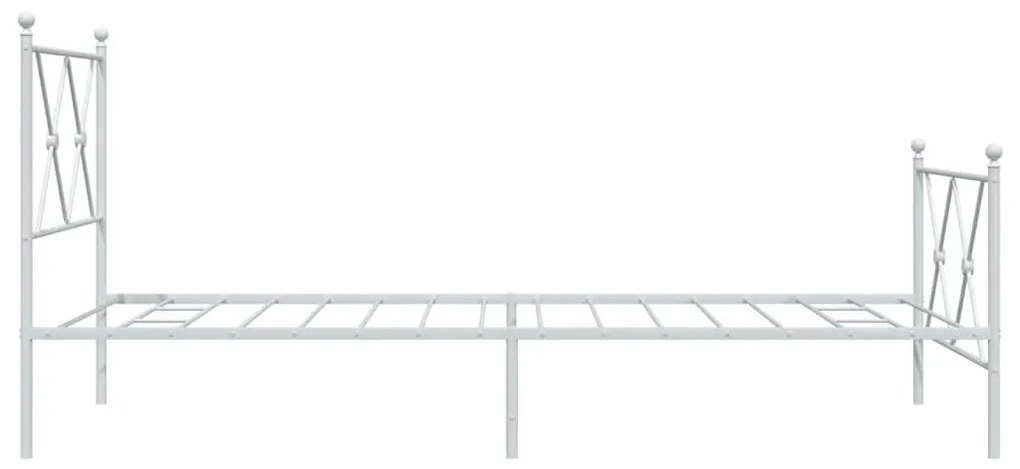 Estrutura de cama com cabeceira e pés 90x190 cm metal branco