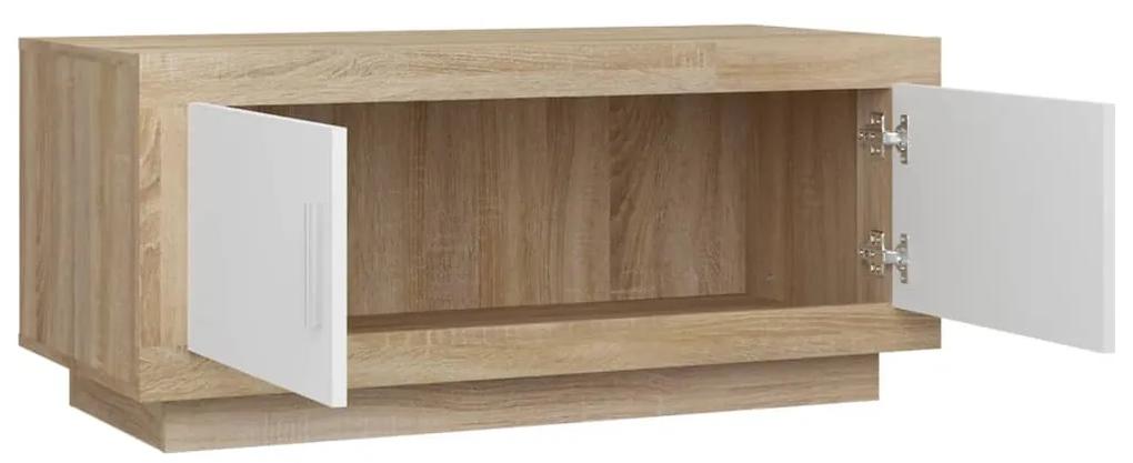 Mesa de centro 102x50x45 cm madeira processada branco/sonoma