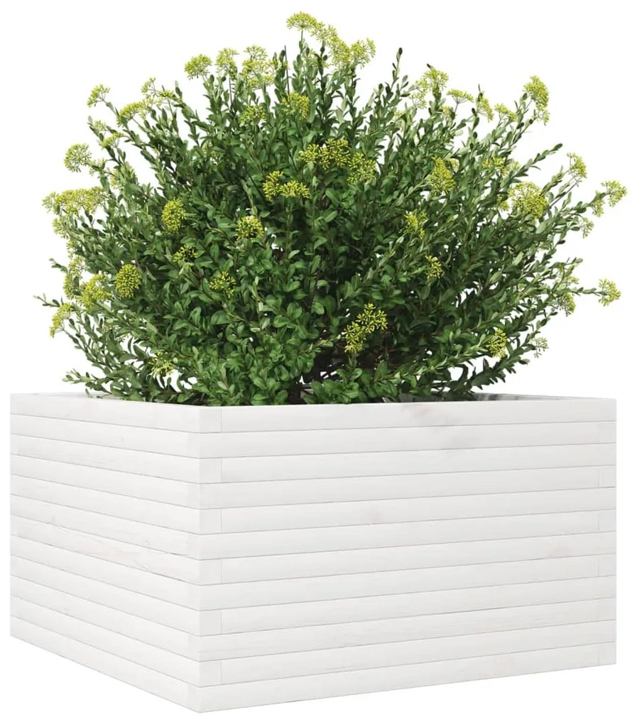 Vaso/floreira de jardim 80x80x45,5 cm pinho maciço branco