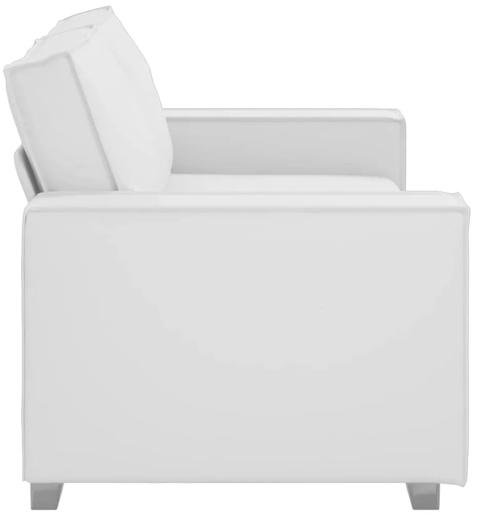 Sofá Loveseat vidaXL Branco 140 cm em Couro Sintético