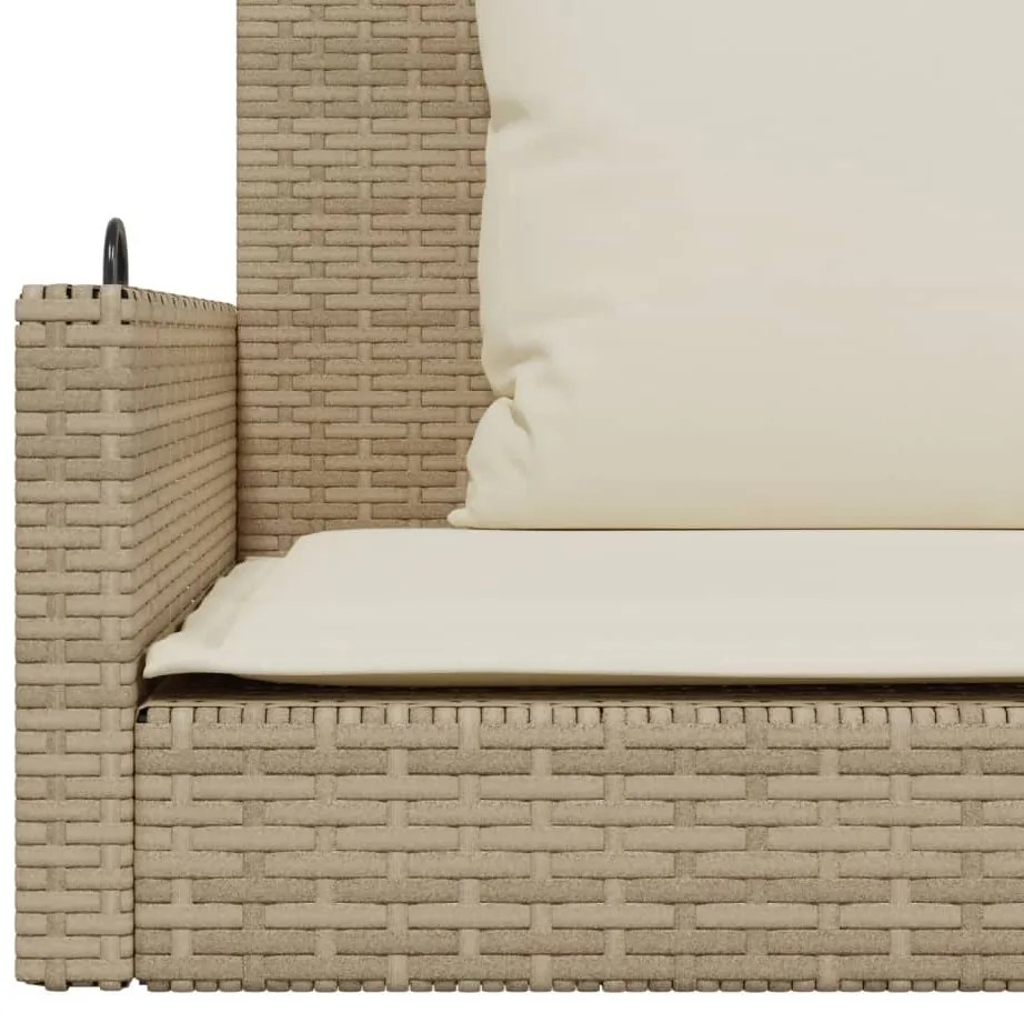 Banco baloiço com almofadões 119x56x48 cm vime PE bege