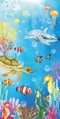 75x150cm - Toalha de praia infantil 100% algodão Laminado, 360 g/m², Estampado digital