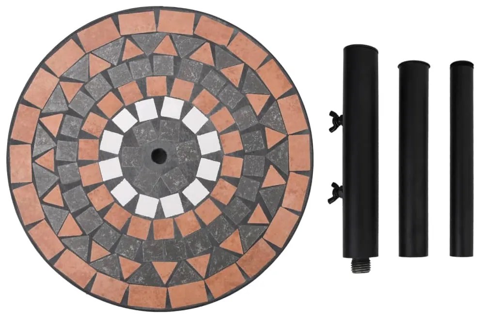 Base p/ guarda-sol redonda 12 kg terracota e branco