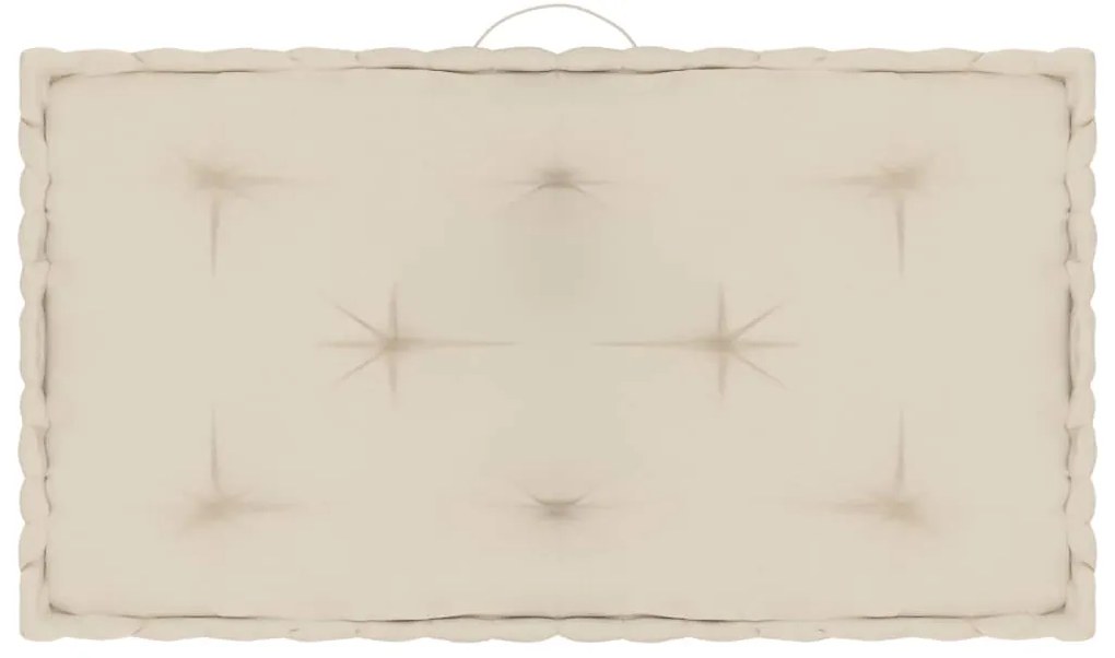 vidaXL Almofadão para móveis de paletes 73x40x7 cm algodão bege