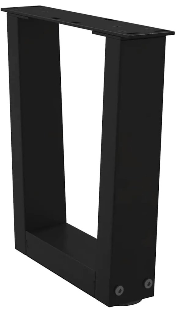 Pés para mesa de centro em V, 2 peças, preto, 40x(30-31,3) cm, aço