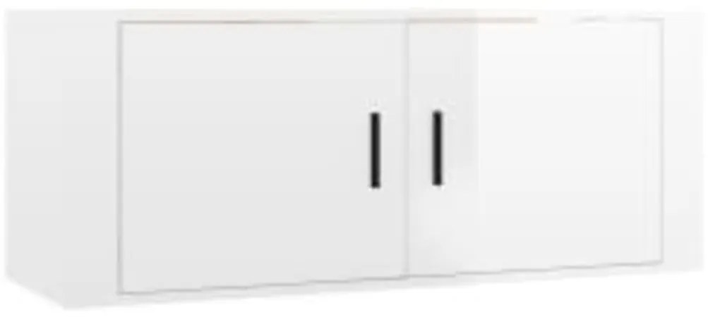 2 pcs conjunto móveis de TV derivados madeira branco brilhante