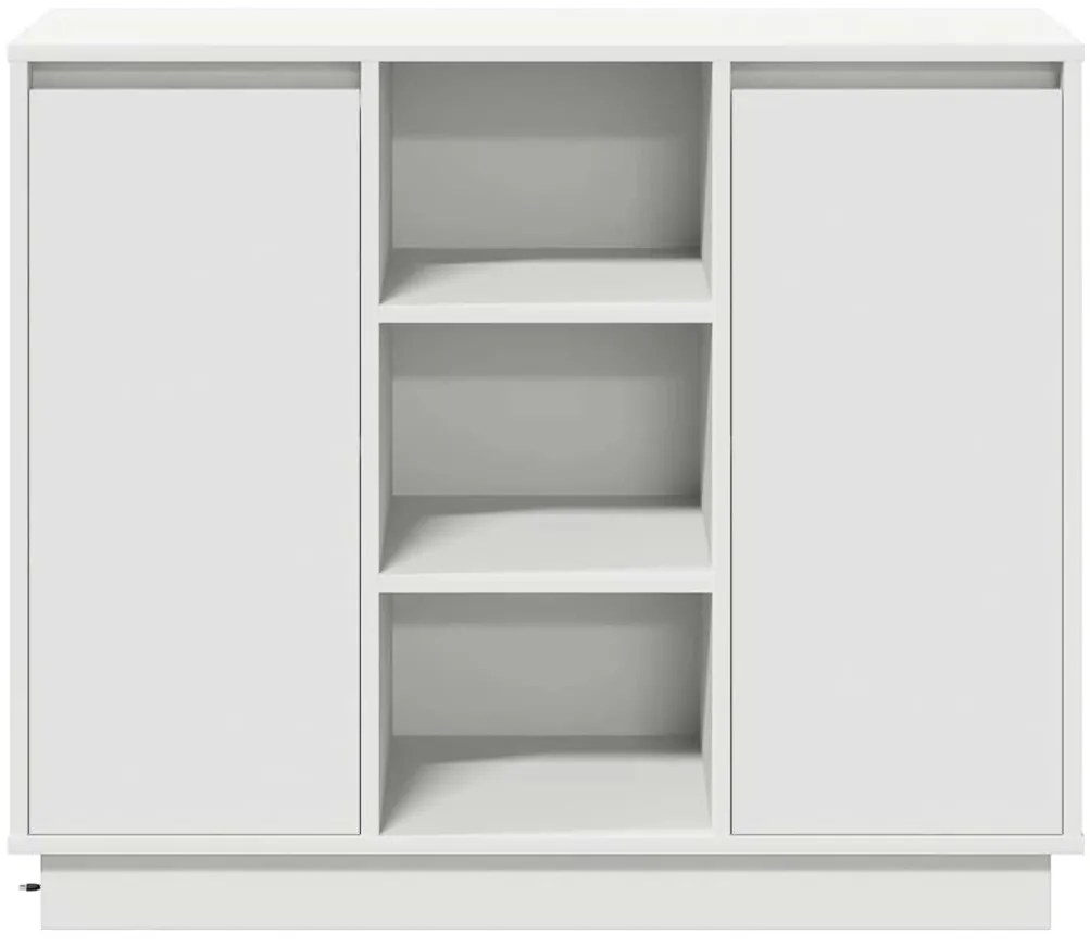 Sideboard com LED Branco 90x32x75 cm em Madeira Compensada