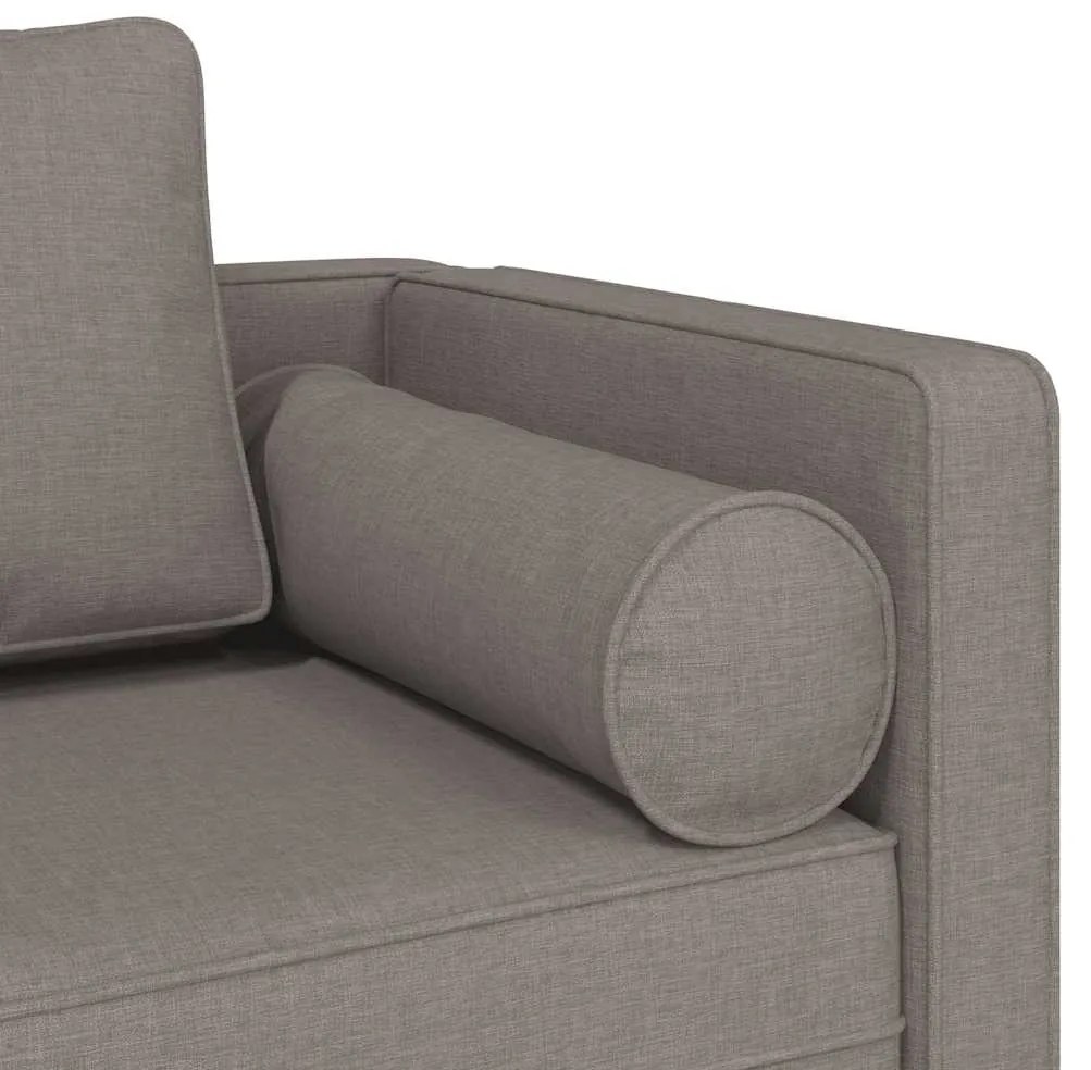 Chaise lounge com almofadões tecido cinzento-acastanhado