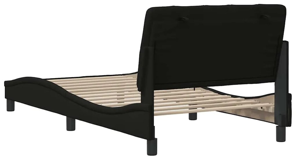 Estrutura de cama sem colchão 100x200 cm tecido preto