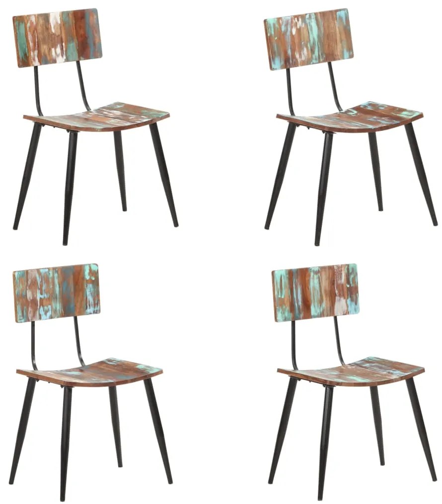 Cadeiras de jantar 4 pcs madeira recuperada maciça